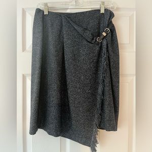 Anne Klein Navy Tweed Wrap Skirt